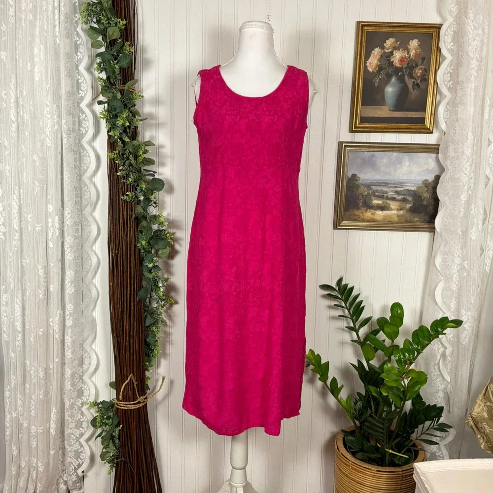 Karin Stevens Dress Set Womens 8 Pink Excellent Vintage Textured 2 Piece Jacket